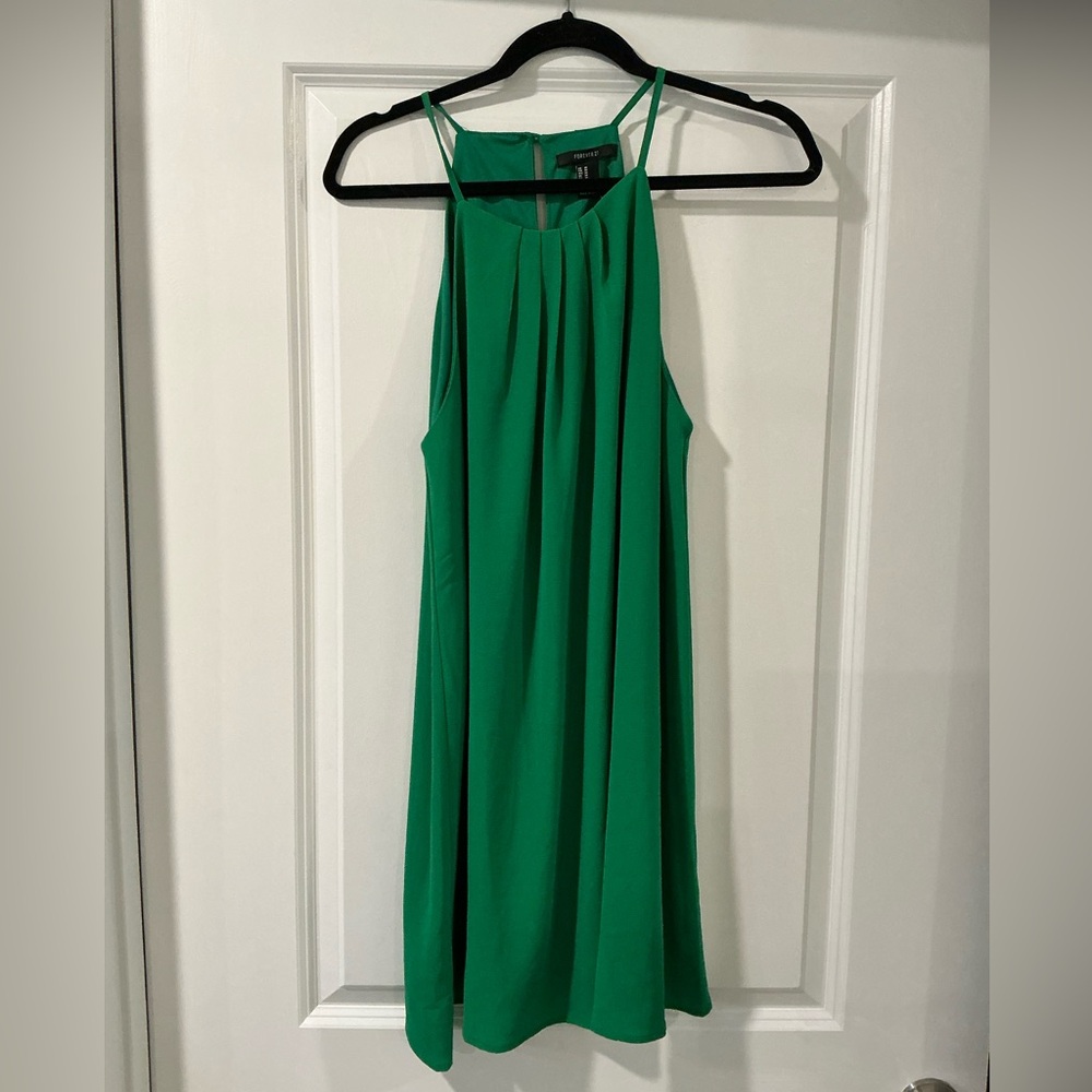 Forever 21 Vibrant Green Halter Mini Dress